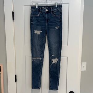 American Eagle Outfitters Women's Dark Blue high rise jegging